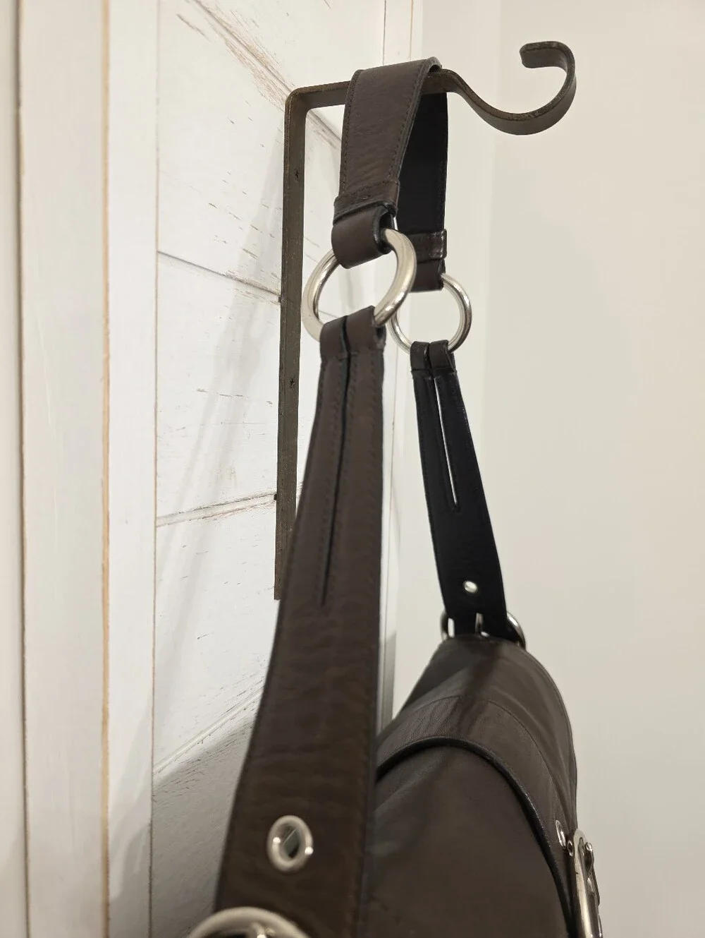 Chocolate Brown Leather Coach Soho Buckle Shoulder Bag Silver Hardware h05s-3653